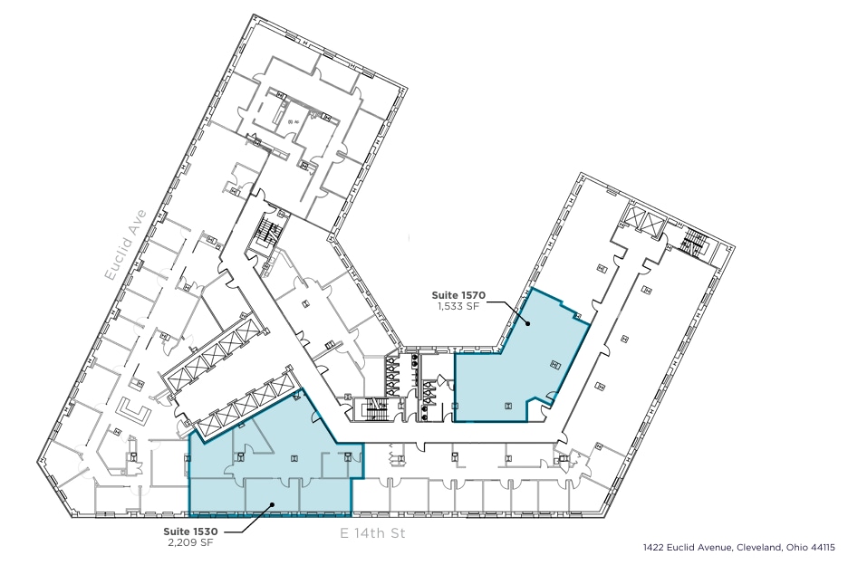 1400-1422 Euclid Ave, Cleveland, OH à louer Plan d’étage– Image 1 sur 1