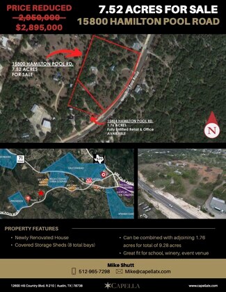 Plus de détails pour 15800 Hamilton Pool Rd, Austin, TX - Bureau à vendre