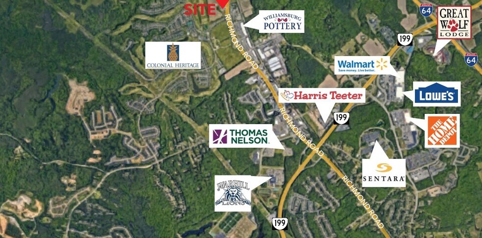 6925 Richmond Rd, Williamsburg, VA à vendre - Aérien – Image 2 sur 4