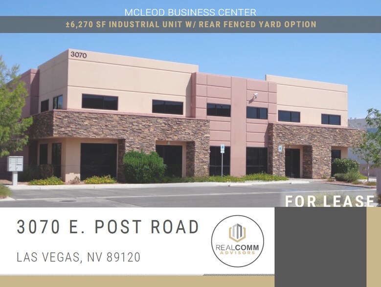 3070 E Post Rd, Las Vegas, NV à louer - Photo de l’immeuble – Image 1 sur 6
