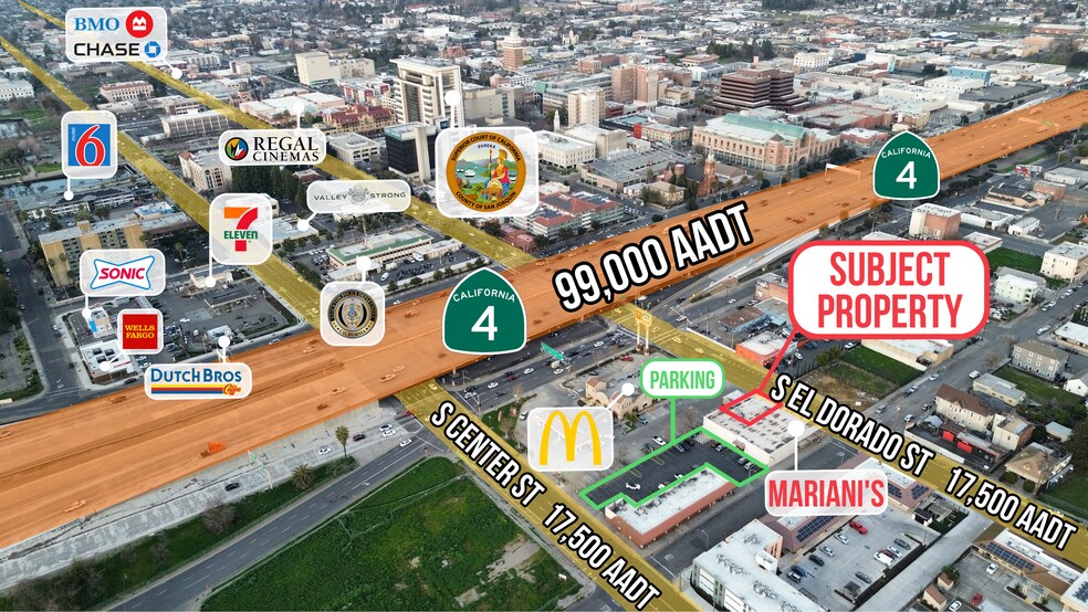 345 S El Dorado St, Stockton, CA à louer - Aérien – Image 3 sur 3