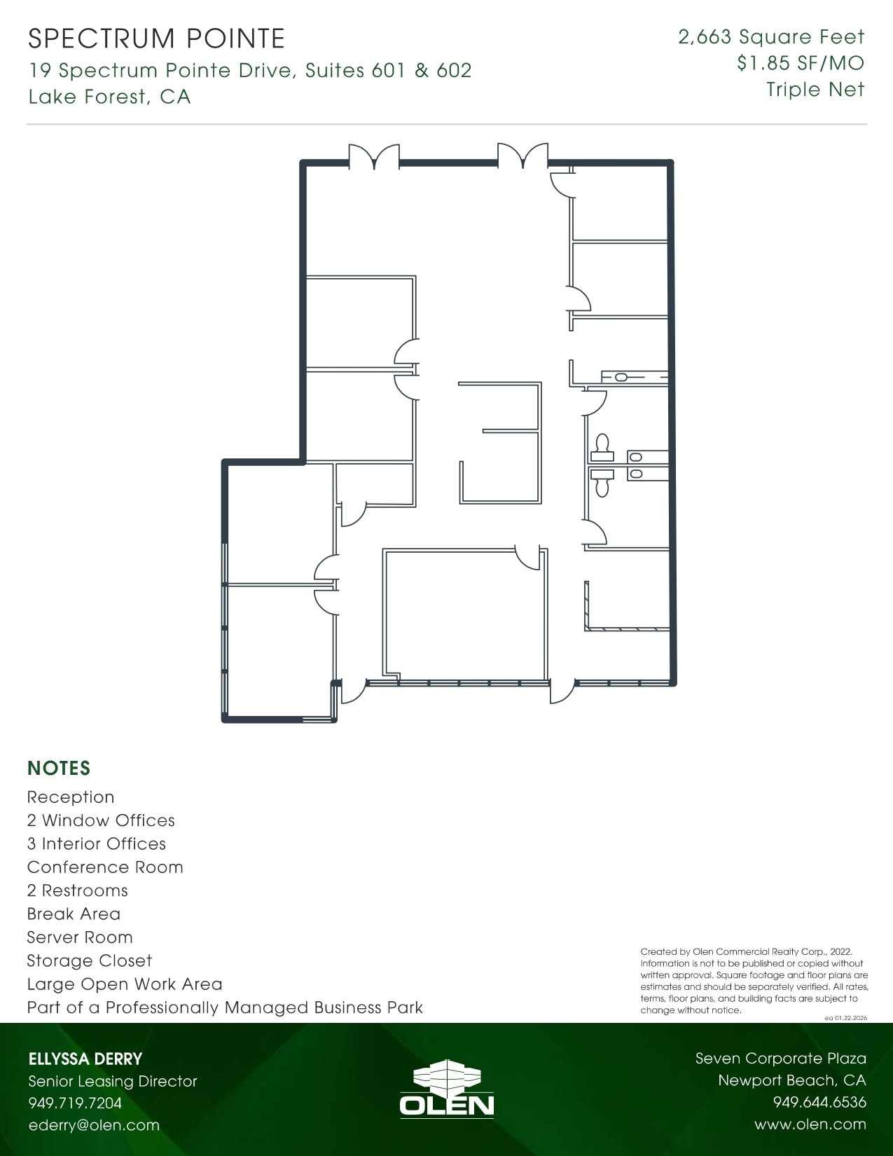19 Spectrum Pointe Dr, Lake Forest, CA à louer Plan d’étage– Image 1 sur 1