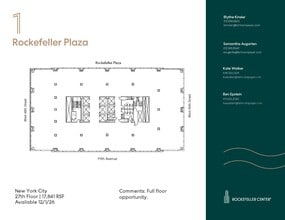 1 Rockefeller Plaza, New York, NY à louer Plan d’étage– Image 1 sur 1