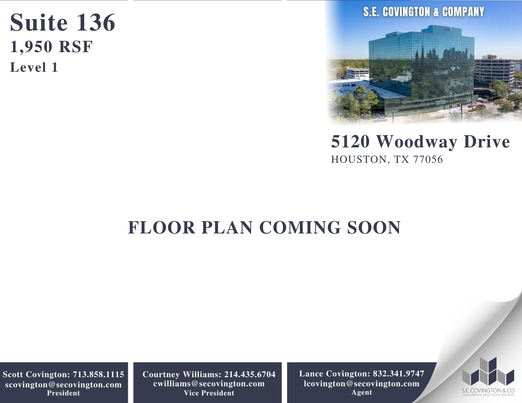 5120 Woodway Dr, Houston, TX à louer Plan d’étage– Image 1 sur 2