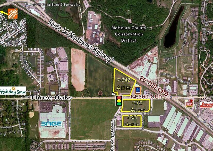 SEC Three Oaks & Georgetown Rd, Cary, IL à vendre - Aérien – Image 3 sur 3