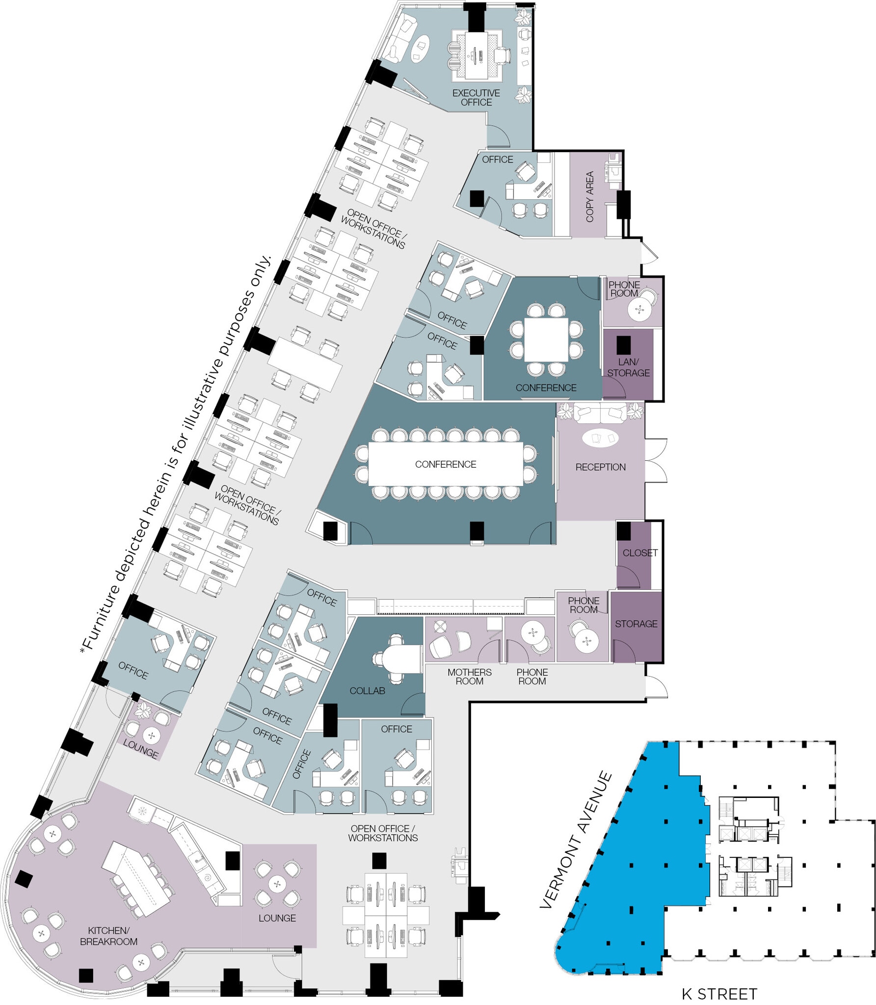 1425 K St NW, Washington, DC à louer Plan d’étage– Image 1 sur 1