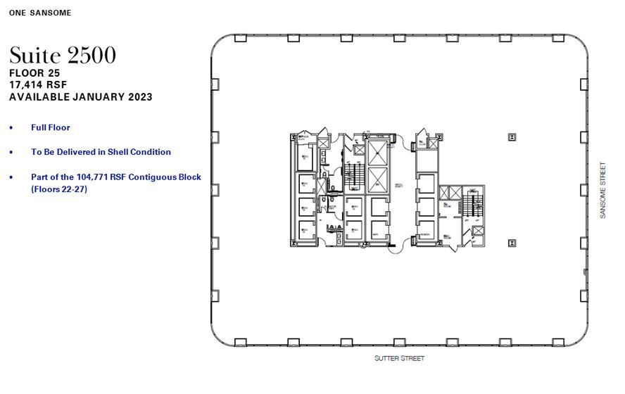 1 Sansome St, San Francisco, CA à louer Plan d’étage– Image 1 sur 1