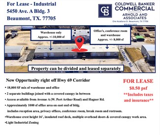 Plus de détails pour 5450 Ave A. Bldg. 3, Beaumont, TX - Industriel/Logistique à louer