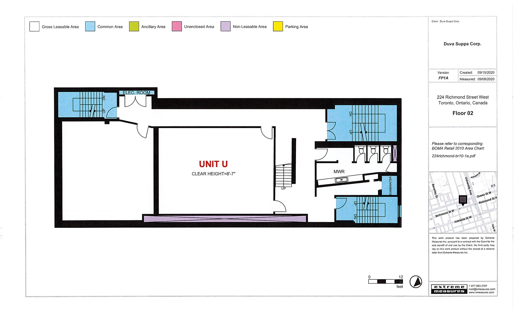 224-226 Richmond St W, Toronto, ON à louer Plan d’étage– Image 1 sur 8