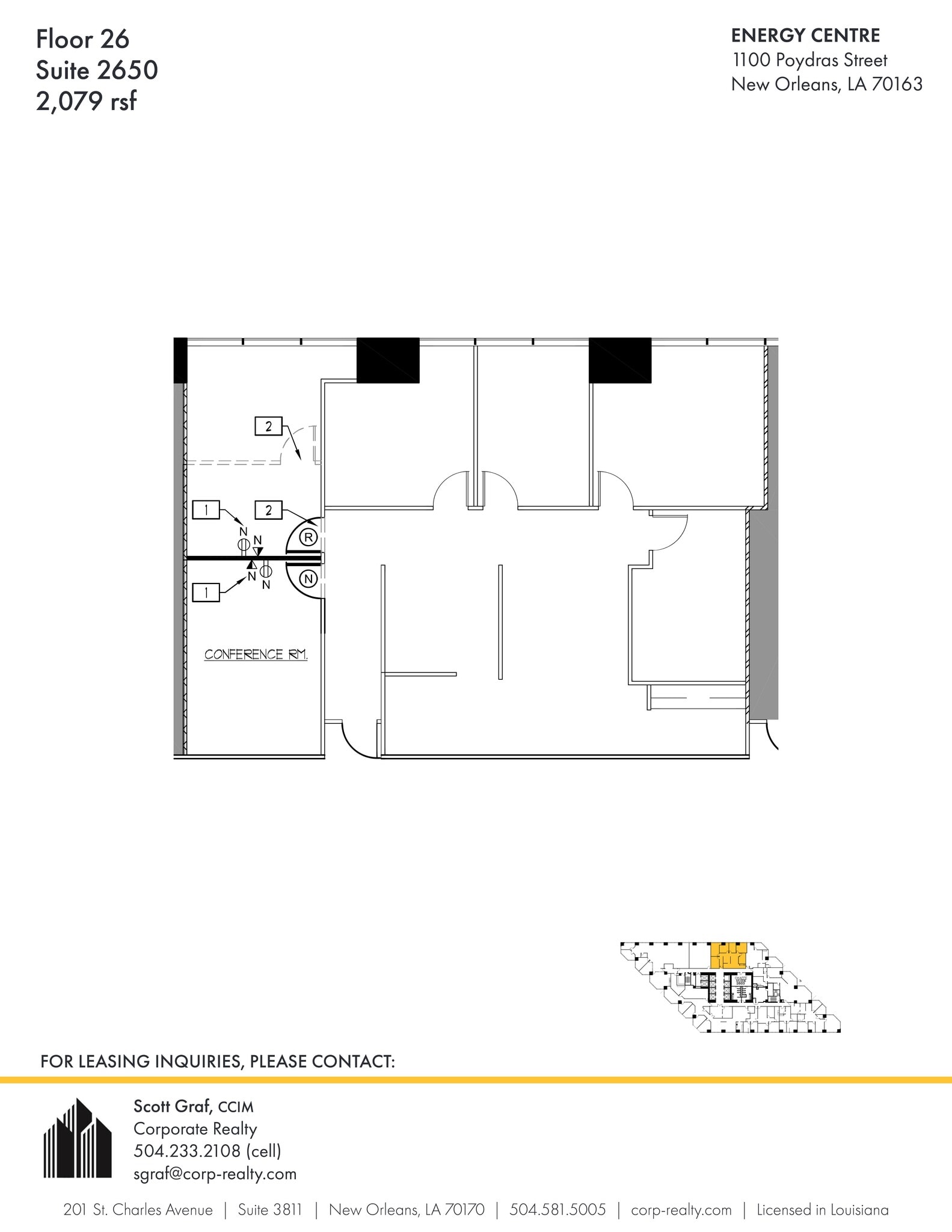1100 Poydras St, New Orleans, LA à louer Plan de site– Image 1 sur 1