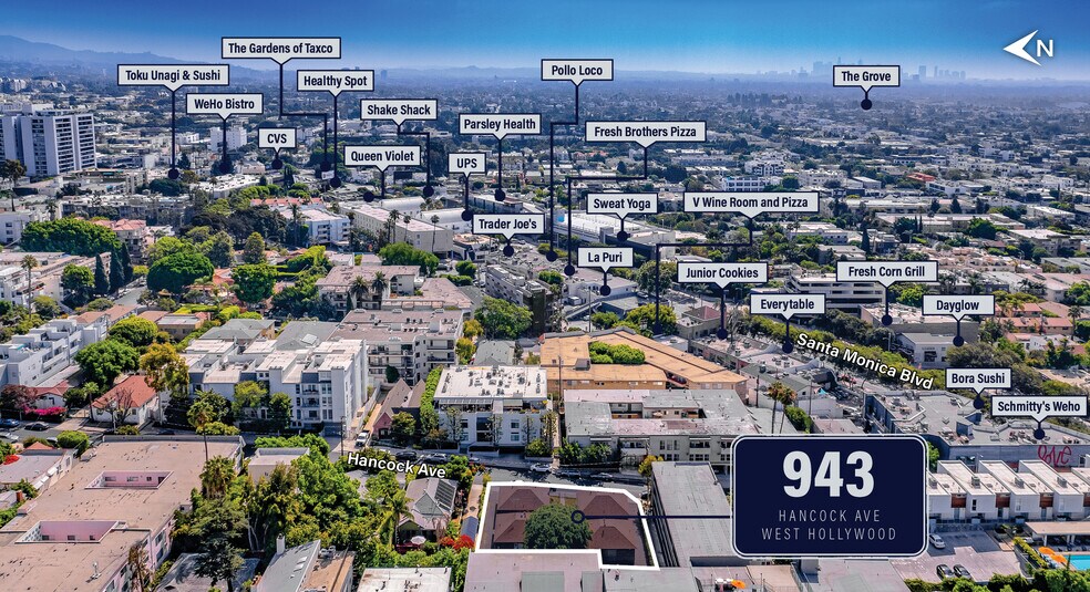 943 Hancock Ave, West Hollywood, CA à vendre - Aérien – Image 3 sur 12