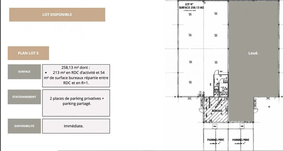 Bureau dans Mions à louer - Plan d’étage – Image 2 sur 2