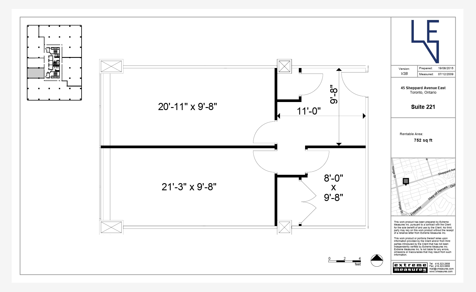 45 Sheppard Ave E, Toronto, ON à louer Plan d’étage– Image 1 sur 1