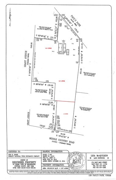 128 Pauls Path, Coram, NY à vendre - Plan de site – Image 2 sur 2