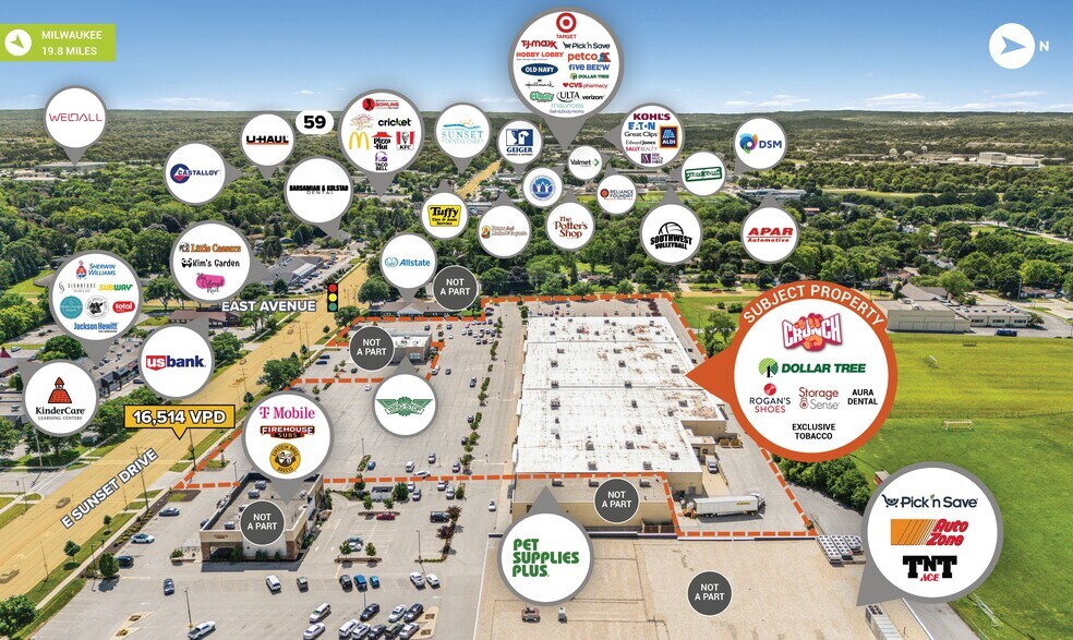 120 E Sunset Dr, Waukesha, WI à vendre - Aérien – Image 3 sur 4