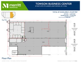 8701-8739 Mylander Ln, Towson, MD à louer Plan d’étage– Image 2 sur 2