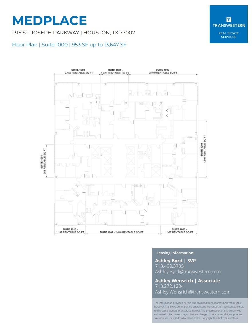 1315 St Joseph Pky, Houston, TX à louer Plan d’étage– Image 1 sur 1