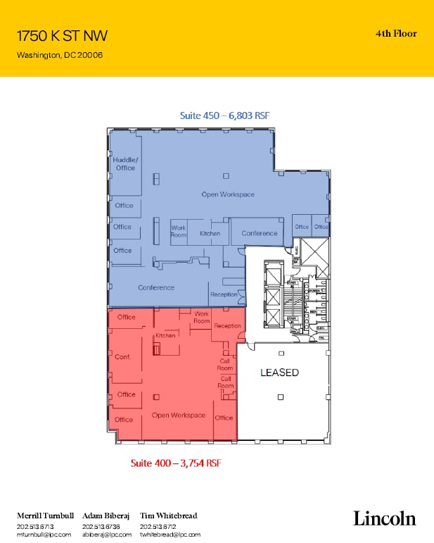 1750 K St NW, Washington, DC à louer Plan d’étage– Image 1 sur 1