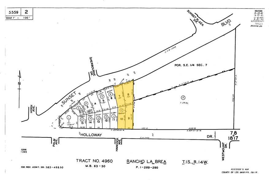 8730 W Sunset Blvd, West Hollywood, CA à louer - Plan cadastral – Image 2 sur 4