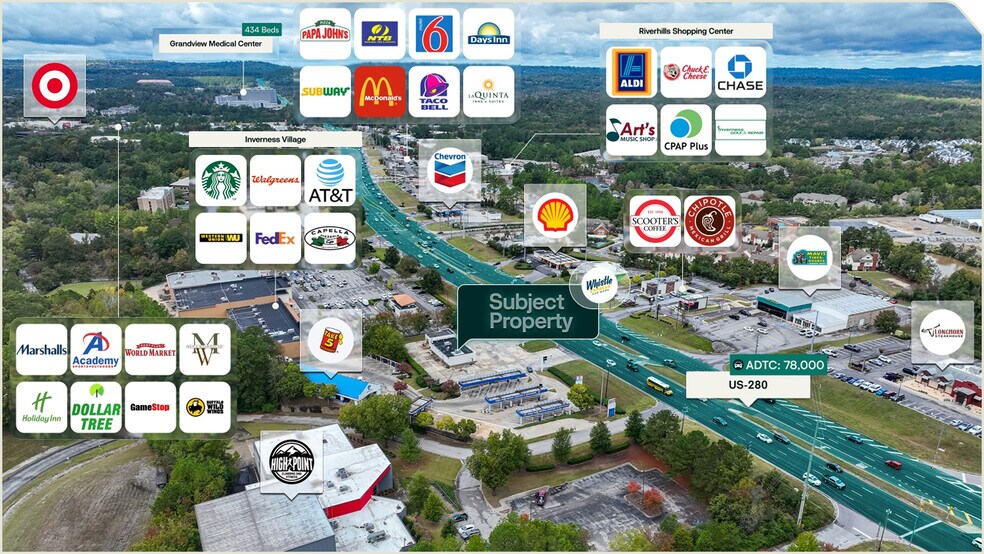 4734 US 280, Birmingham, AL à vendre - Aérien – Image 3 sur 3