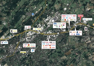 3507 E Andrew Johnson Hwy, Greeneville, TN - VUE AÉRIENNE vue de carte