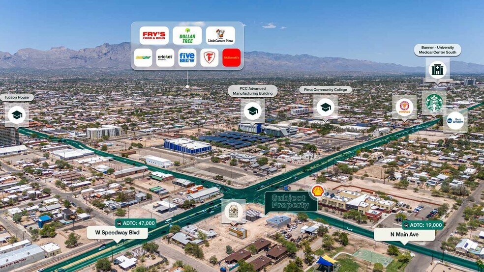 405 Speedway Blvd, Tucson, AZ à vendre - Aérien – Image 2 sur 2