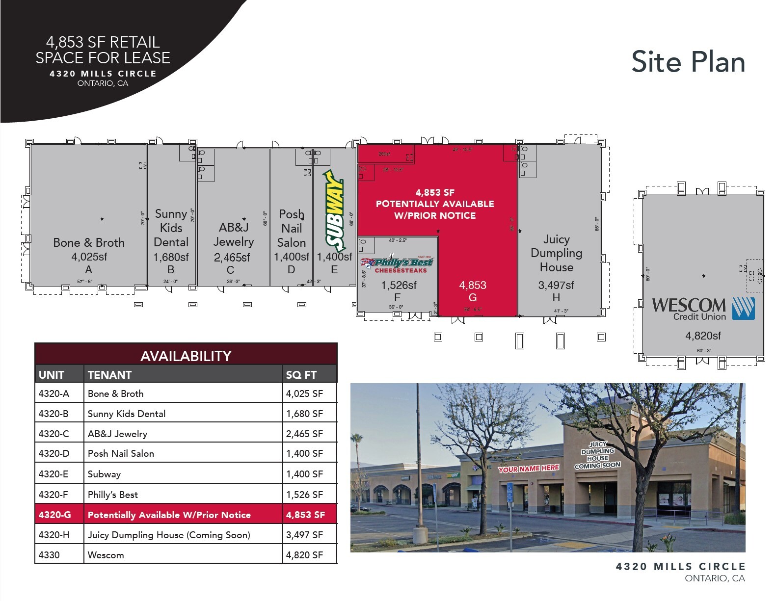 4310-4350 Mills Cir, Ontario, CA à louer Plan de site– Image 1 sur 2