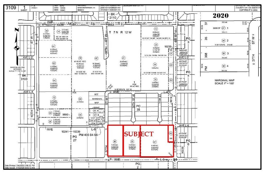 W Avenue L-8, Quartz Hill, CA à vendre - Plan cadastral – Image 3 sur 4