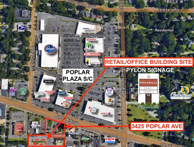 3425 Poplar Ave, Memphis, TN à louer - Photo principale – Image 1 sur 1
