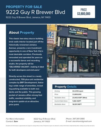 Plus de détails pour 9222 Guy R Brewer Blvd, Jamaica, NY - Local commercial à vendre