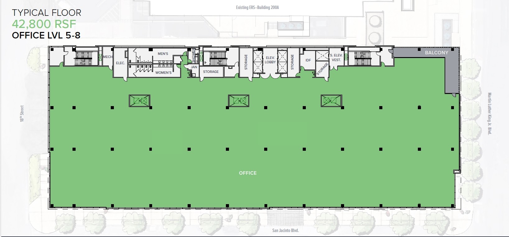 1836 San Jacinto Blvd, Austin, TX à louer Plan d’étage– Image 1 sur 1