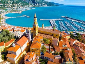 Menton - Vue aérienne vue de carte