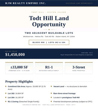 Plus de détails pour 162 Whitlock Avenue, Staten Island, NY - Terrain à vendre