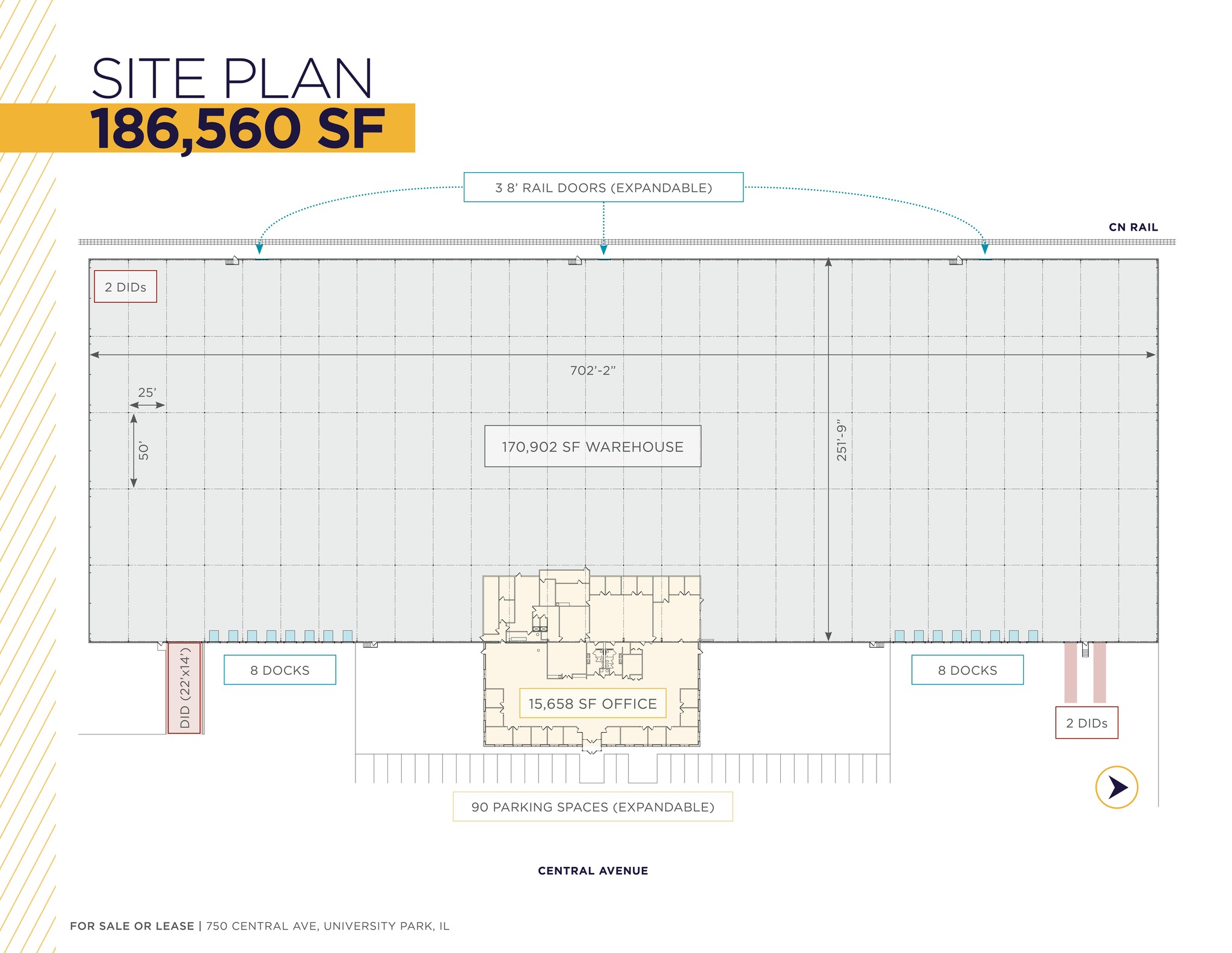 750 Central Ave, University Park, IL à louer Plan de site– Image 1 sur 1