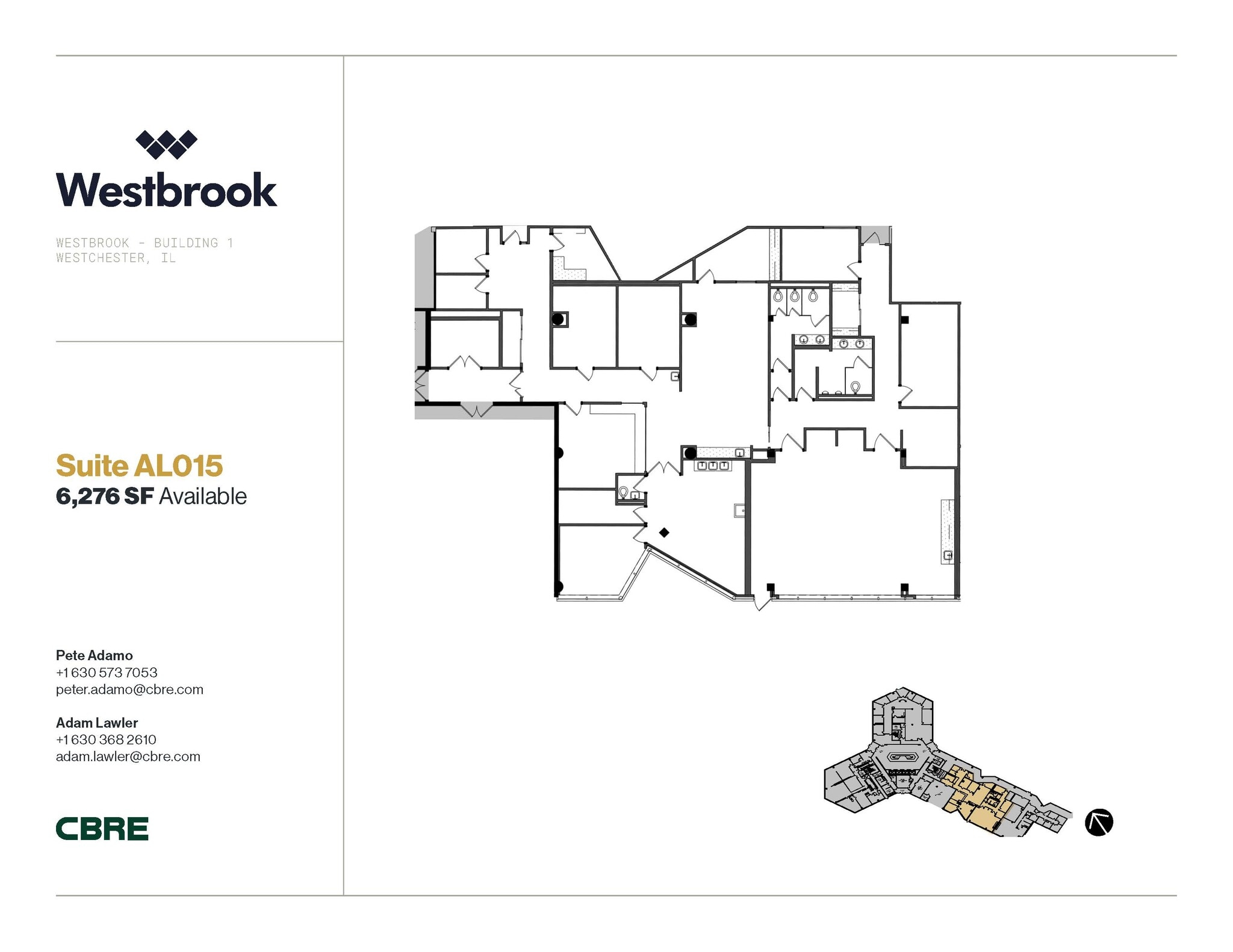 1 Westbrook Corporate Ctr, Westchester, IL à louer Plan d’étage– Image 1 sur 1