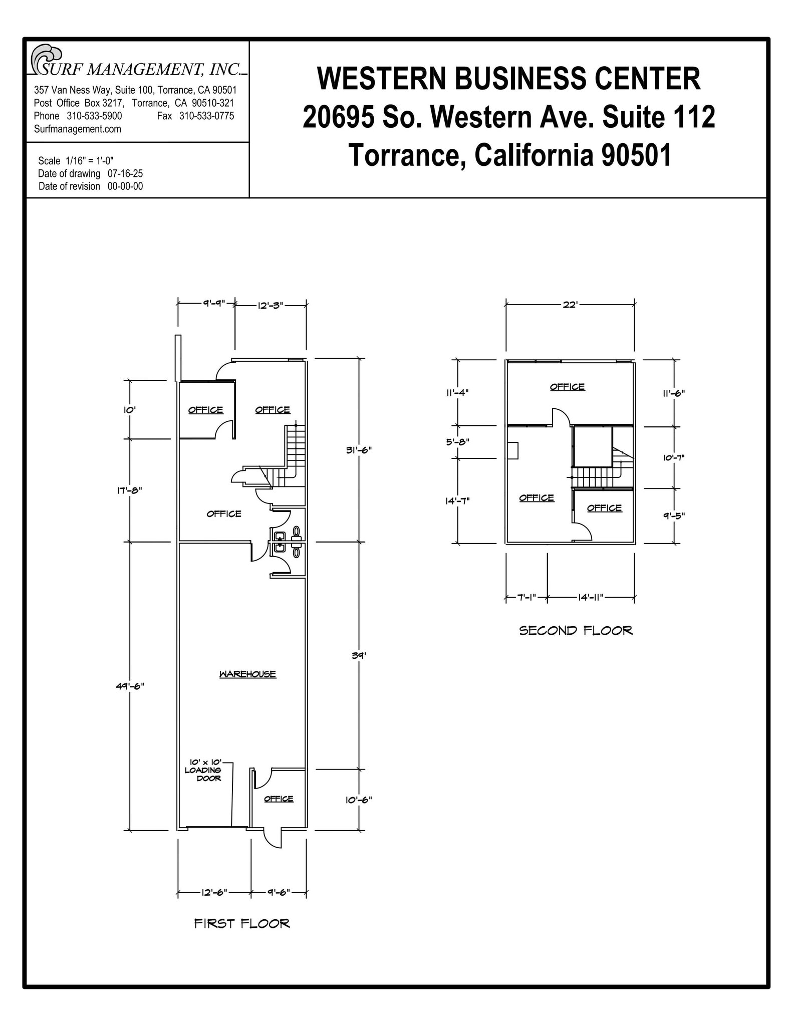 20695 S Western Ave, Torrance, CA à louer Plan d’étage– Image 1 sur 1
