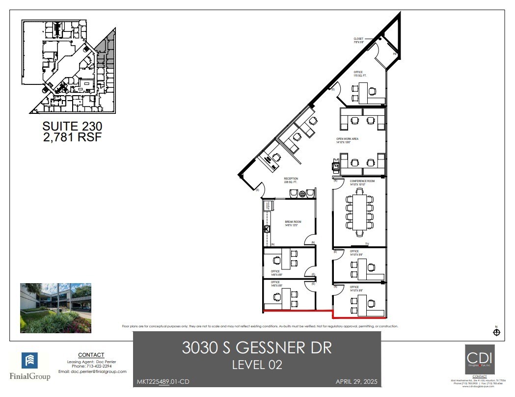 3030 S Gessner Rd, Houston, TX à louer Plan d’étage– Image 1 sur 1