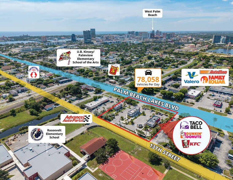 1225 Palm Beach Lakes Blvd, West Palm Beach, FL à vendre - Aérien – Image 2 sur 14
