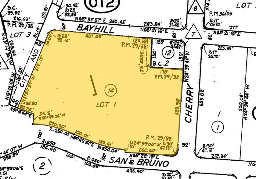 12 Bayhill Shopping Center, San Bruno, CA à louer - Plan cadastral – Image 2 sur 4