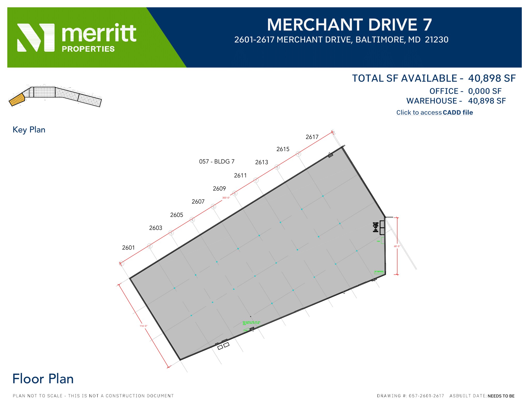 2601-2729 Merchant Dr, Baltimore, MD à louer Plan d’étage– Image 1 sur 1