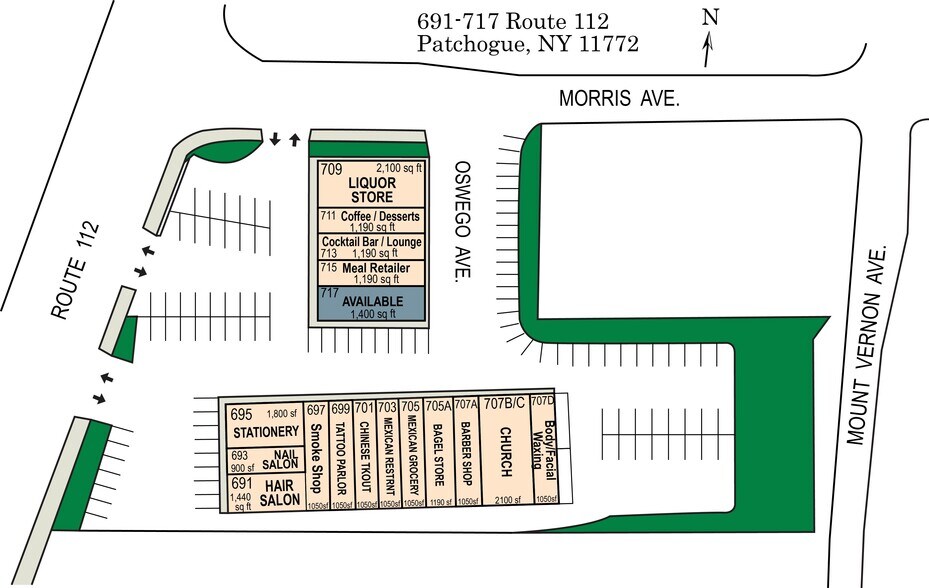 691-717 Medford Ave, Patchogue, NY à louer - Plan de site – Image 2 sur 9