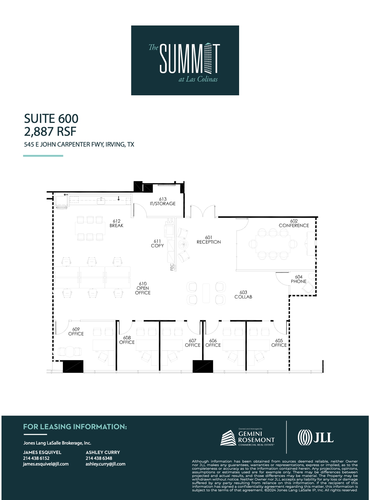 545 E John Carpenter Fwy, Irving, TX à louer Plan d’étage– Image 1 sur 1