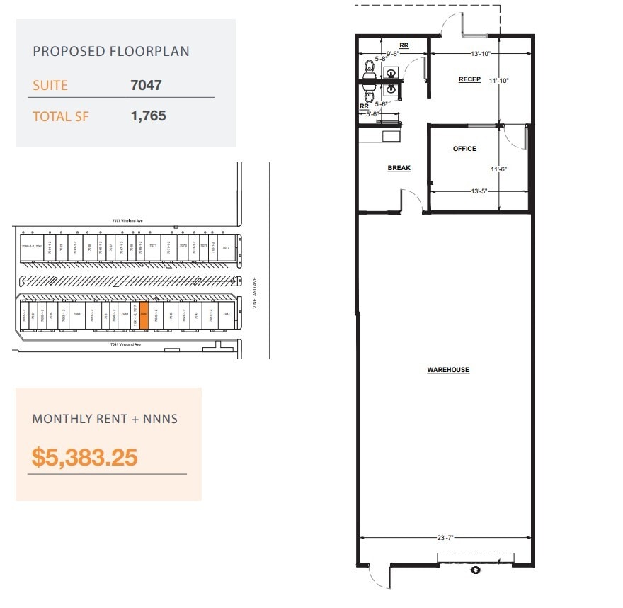 7059-7077 1/2 Vineland Ave, North Hollywood, CA à louer Plan d’étage– Image 1 sur 1