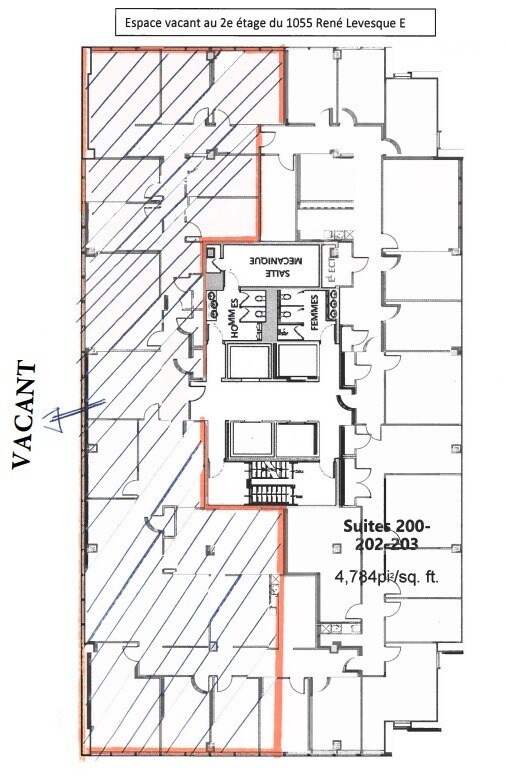 1055 Boul René-Lévesque E, Montréal, QC à louer Plan d’étage– Image 1 sur 1