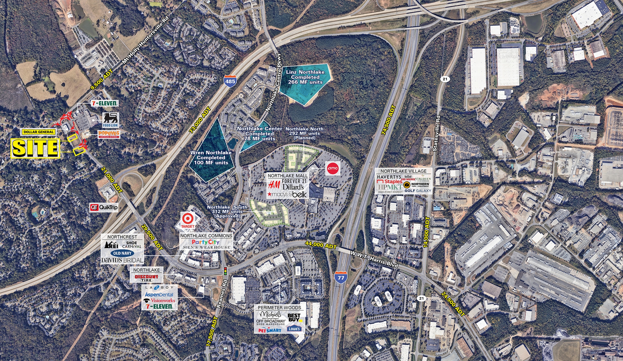 W W.T. Harris & Mt. Holly-Huntersville Rd blvd, Charlotte, NC à louer Aérien– Image 1 sur 4