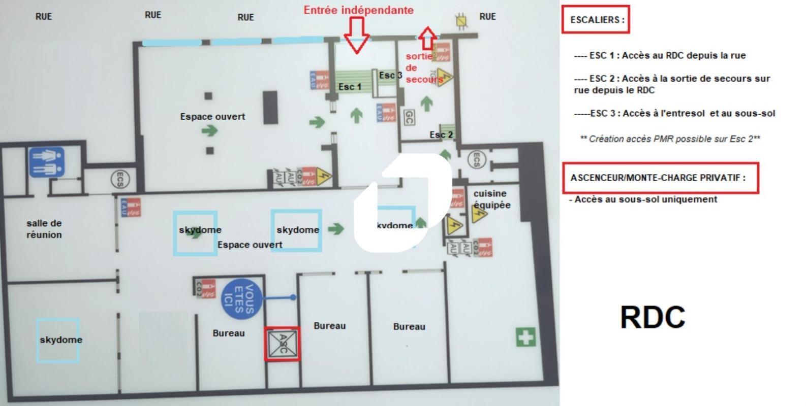 Bureau dans Paris à vendre Plan d’étage– Image 1 sur 4