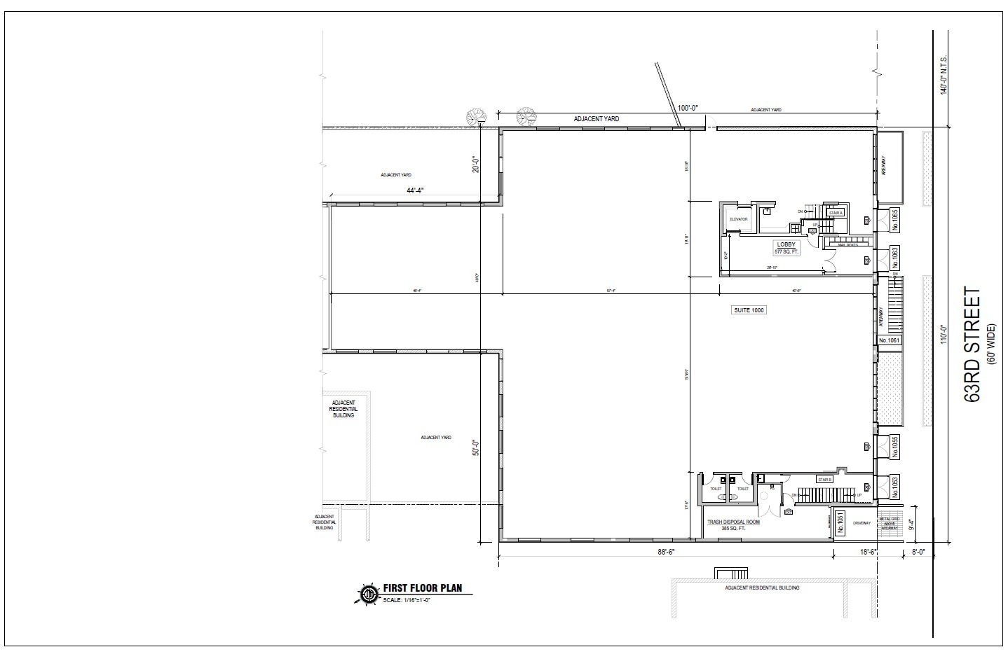 1055-1063 63rd St, Brooklyn, NY à louer Plan d’étage– Image 1 sur 1