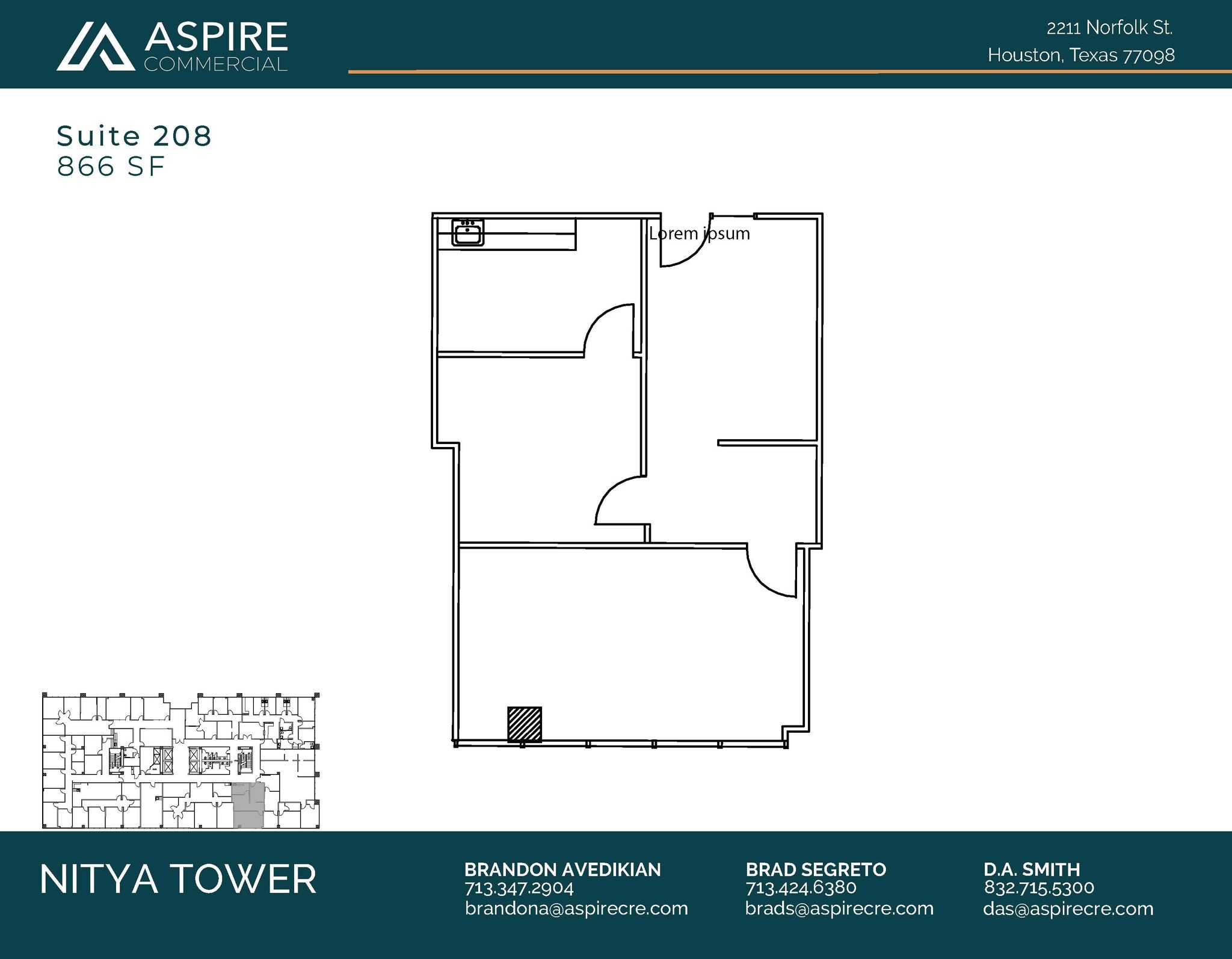 2211 Norfolk St, Houston, TX à louer Plan d’étage– Image 1 sur 1