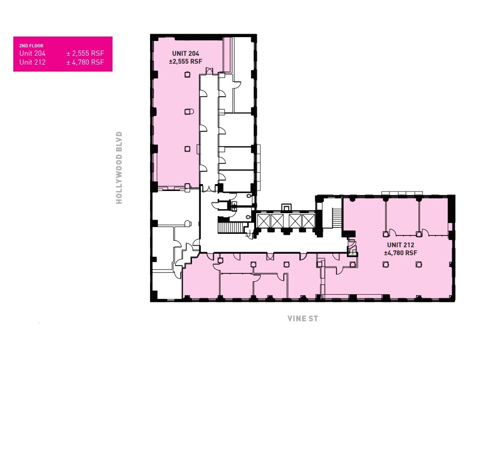 1680 N Vine St, Hollywood, CA à louer Plan d’étage– Image 1 sur 1