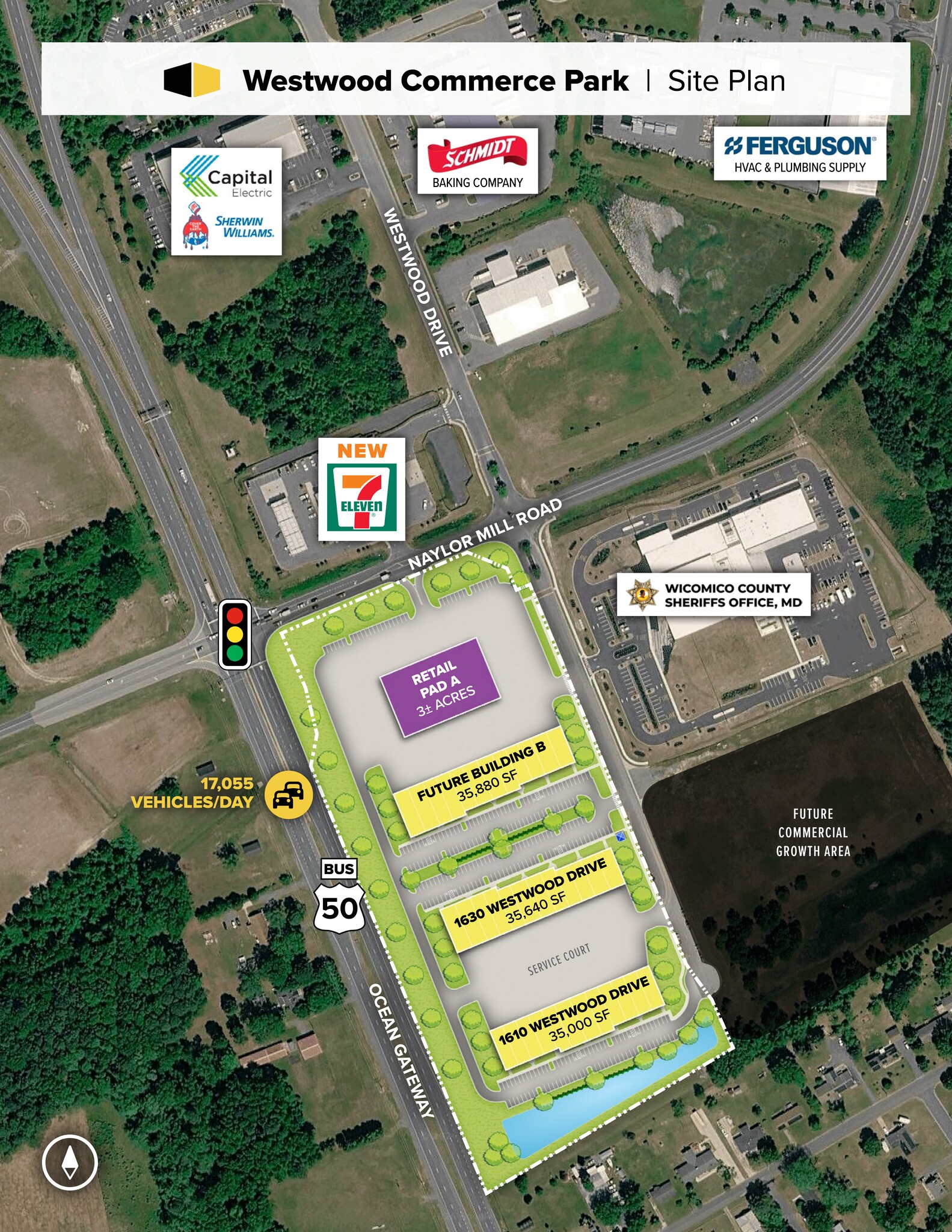 1630 Westwood Dr, Salisbury, MD à louer Plan de site– Image 1 sur 3